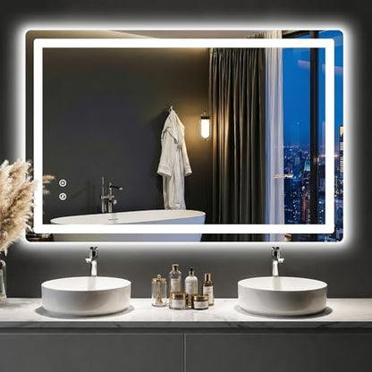 LED Bathroom Mirror with Lights, 30"x45" Lighted Vanity Mirror for Wall