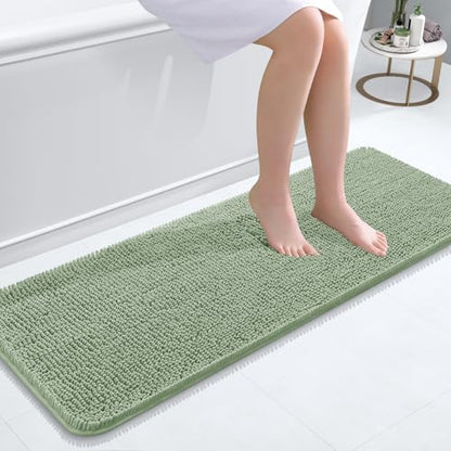 OLANLY Bathroom Runner Rugs 47x17, Extra Soft Absorbent Chenille Bath Rugs