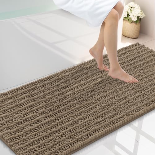 Smiry Bathroom Rugs 59X20, Extra Soft Rubber Backing Chenille Bath Mats