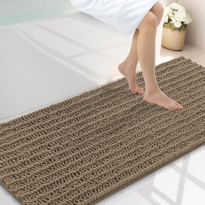 Smiry Bathroom Rugs 59X20, Extra Soft Rubber Backing Chenille Bath Mats