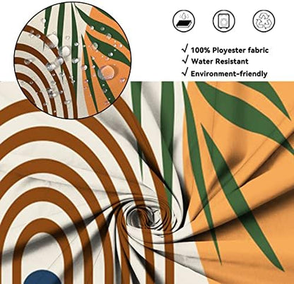 AWERT Small Half Size Stall Shower Curtain with 6 Hooks Shower Stall Curtain 36 x 72 Boho 36 inch Shower Curtain for Bathroom/RV and Camper (Boho)