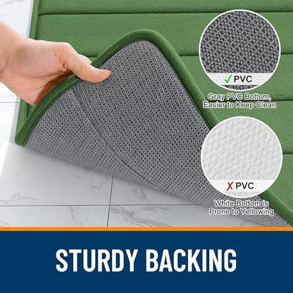 OLANLY Memory Foam Long Bathroom Rugs Runner 44x24, Super Soft Absorbent