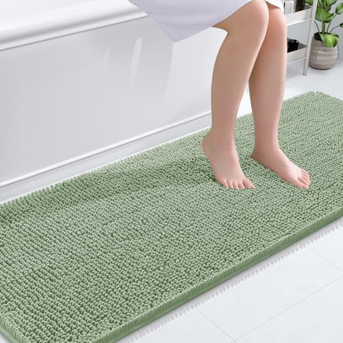 OLANLY Bathroom Runner Rugs 70x24, Extra Soft Absorbent Chenille Bath Rugs