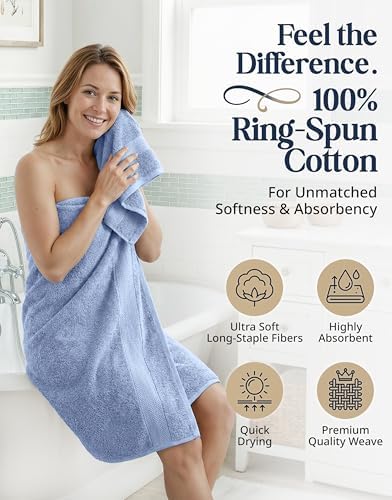 LANE LINEN Towel Set for Bathroom Soft Absorbent Quick Dry - Allure