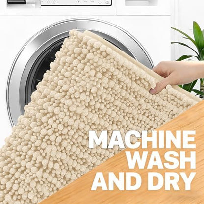 OLANLY Large Bathroom Rugs 40x32, Thick Soft Absorbent Chenille Bath Rugs