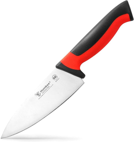 6-Inch Chef Knife, NSF Certified Razor-Sharp High Carbon Stainless Steel Blade – Ergonomic Color Coded Handle, Non-Slip Grip Kitchen Knife, DT-10 Series, Red