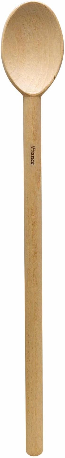 HIC Kitchen Deluxe Heavyweight French Beechwood Spoon, Made in France, 17.75 Inches, Heavy Duty Wooden Cooking Spoon For Stirring And Mixing