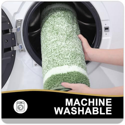 OLANLY Bathroom Rugs 36x24, Soft Absorbent Microfiber Bath Rugs, Sage Green