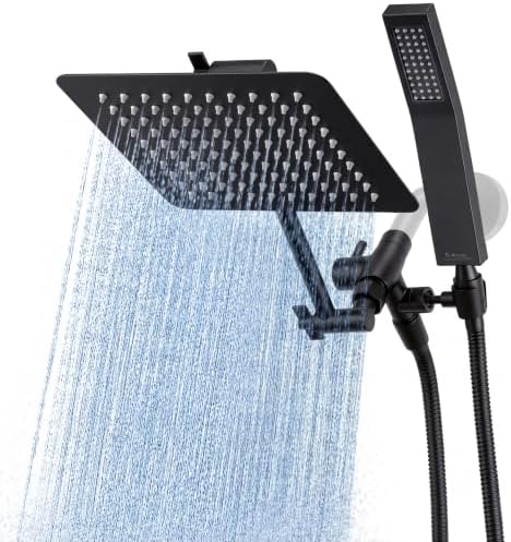 G-Promise All Metal 8" Rain Shower Head with Handheld for Bathroom Upgrade