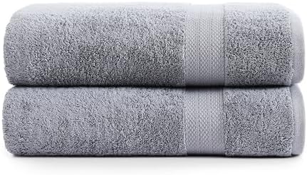 LANE LINEN Bath Sheets 100% Cotton 2 Pack Oversized Soft - Grey
