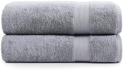 LANE LINEN Bath Sheets 100% Cotton 2 Pack Oversized Soft - Grey
