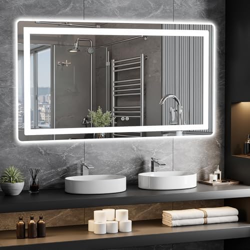 TRAHOME LED Bathroom Vanity Mirror with Lights, 30"x55" Lighted Wall Mirror