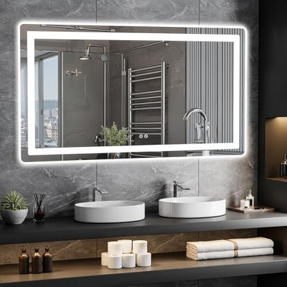 TRAHOME LED Bathroom Vanity Mirror with Lights, 30"x55" Lighted Wall Mirror