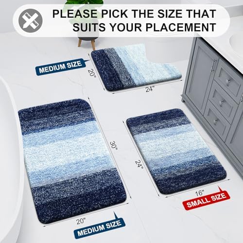 Arotive Microfiber Bathroom Rugs, Shaggy Soft Absorbent Bath Rug, 59x35