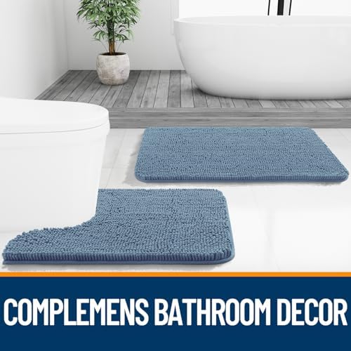 OLANLY Bathroom Runner Rugs 45x27, Extra Soft Absorbent Chenille Bath Rugs
