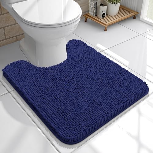 OLANLY Toilet Rugs U-Shaped 20x20, Soft Absorbent Chenille Contour Rugs