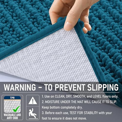 OLANLY Bathroom Runner Rugs 59x20, Thick Soft Absorbent Chenille Bath Rugs