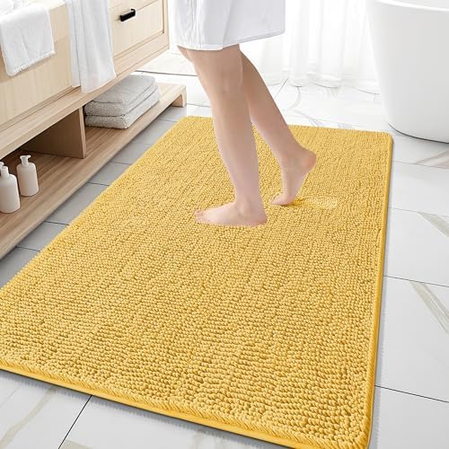 OLANLY Large Bathroom Rugs 59x35, Extra Soft Absorbent Chenille Bath Rugs