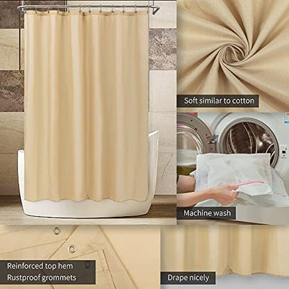 ALYVIA SPRING 72x74 Long Waterproof Fabric Shower Curtain or Liner Khaki