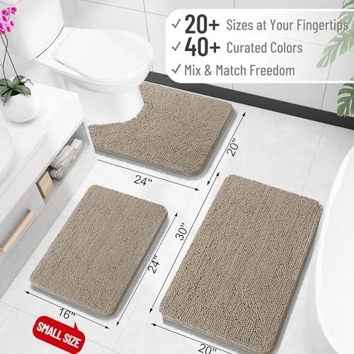 OLANLY Bathroom Runner Rugs 47x24, Extra Soft Absorbent Chenille Bath Rugs