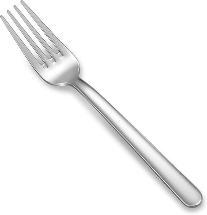 KEAWELL Premium Aline 4-Piece 7.3 inch Forks Silverware – Mirror Polished 18/10 Stainless Steel with Modern Handle and Dishwasher Safe for Formal Meals and Gifting (4, Salad Forks)