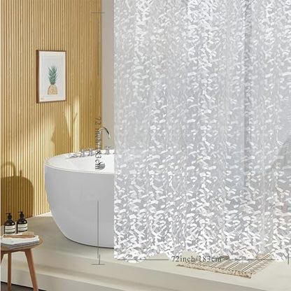 Shower Curtain Liner, 100% Waterproof Eva Shower Curtains with 3 Duty Heavy Bottom Magnets and 12 Rust Proof Grommets, 72x72 Weighted Shower Liner for Shower Stall, Bathtubs