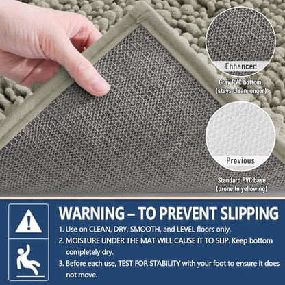 Arotive Bathroom Rugs Mat 47x24, Soft Absorbent Chenille Shaggy Bath Mat