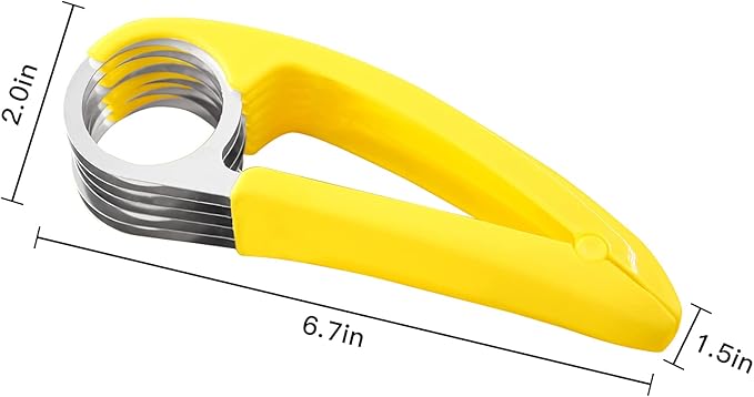 FireKylin Banana Slicer,ABS + Stainless Steel Fruit and Vegetable Salad Peeler Cutter Kitchen Tools For Banana, Strawberry,Grape（2 pcs）