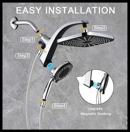 Rain Shower Head with Handheld Showerhead, Chrome 1.75GPM 460311