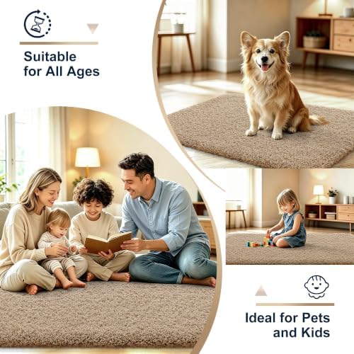 OLANLY Microfiber Bathroom Runner Rugs 59x24, Soft Bath Mat, Dark Beige