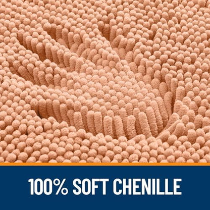 OLANLY Small Bathroom Rugs 30x18, Extra Soft Absorbent Chenille Bath Rugs