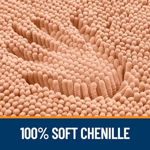 OLANLY Toilet Rugs U-Shaped 24x24, Soft Absorbent Chenille Contour Rugs