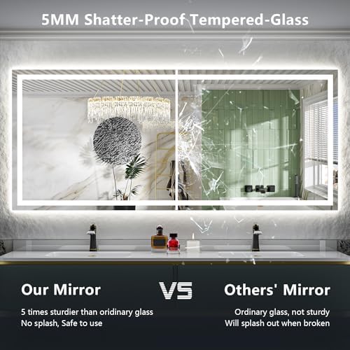 88x38 LED Bathroom Mirror with Lights, Lighted Vanity Mirror