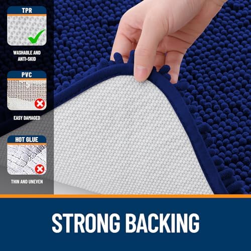 OLANLY Bathroom Runner Rugs 40x24, Extra Soft Absorbent Chenille Bath Rugs