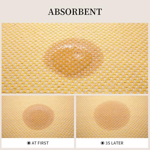 YIHOUSE Yellow Bathroom Rugs Sets 5 Pieces,Thin Bath Mat Quick Dry