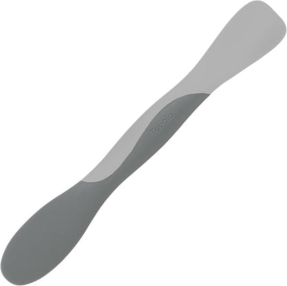 Tovolo Mini Scoop and Spread Tool for Kitchen Meal Prep Small Sandwich Spreader Spatula for Peanut Butter Jelly, Silicone BPA Free Dishwasher Safe Scooper Spreader, Oyster Gray and Cool Gray