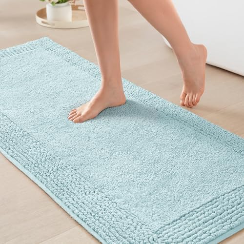Madison Park Splendor Reversible 100% Cotton Bath Runner, 24 x 60, Blue