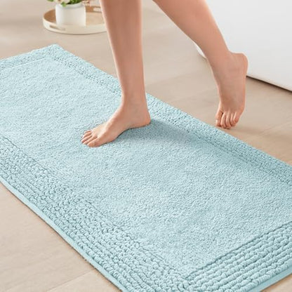 Madison Park Splendor Reversible 100% Cotton Bath Runner, 24 x 60, Blue