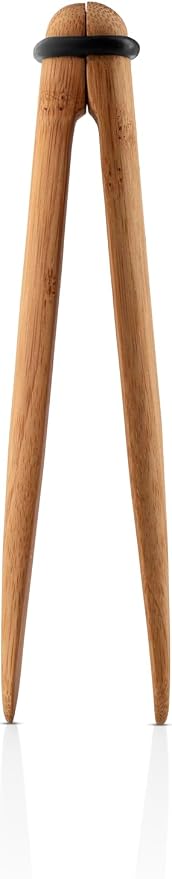 EVA SOLO | Nordic Kitchen Charcuterie Tongs | Practical and Stylish Serving Tongs made of Bamboo and Silicone Ring | Easy Storage | Bamboo
