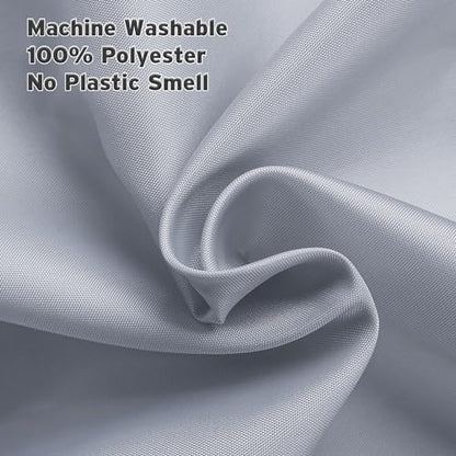 Titanker Fabric Shower Curtain Liner, Gray Shower Curtain Liner with 2 Magnets, 70 x 72 Inches, Cloth Shower Liner Waterproof Polyester, 85GSM, Easy Installation, Machine Washable, Blue Gray