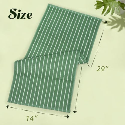 Jacquotha Hand Towels for Bathroom Green Striped - 2-Piece