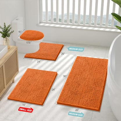 Smiry Bathroom Rugs 30X20, Luxury Chenille Extra Soft Absorbent Bath Mat