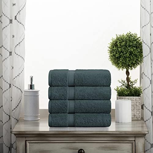 Superior Egyptian Cotton Plush & Absorbent, Hand Towel Set of 4, Teal