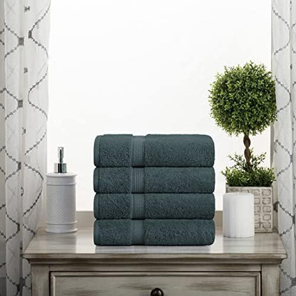 Superior Egyptian Cotton Plush & Absorbent, Hand Towel Set of 4, Teal