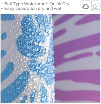 Nautical Coastal Shower Curtain, Beach Shower Curtains Sea Horse Coral Turtle Starfish Seashell Conch Ocean Themed Kids ShowerCurtain Set Polyester Fabric Machine Washable Decor Bath curtains