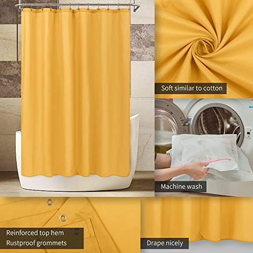 ALYVIA SPRING Waterproof Fabric Shower Curtain or Liner Yellow, 72x72