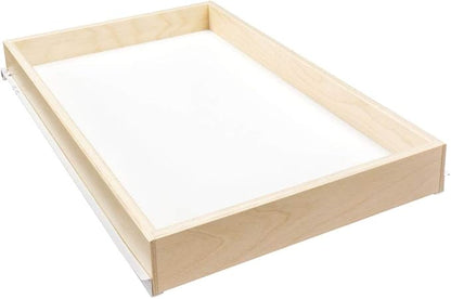 Sliding Pull-Out Shelf For Cabinets (Kitchen Cupboards, Pantry Drawers, Bathroom Storage, etc.) 2 3/8" Tall - 21 3/4" Deep - Includes 3/4 Slides & Base Mounting - Clear Opening Width: (30.250" (1/4))