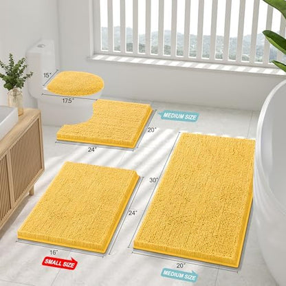 Smiry Bathroom Rugs 34X21, Luxury Chenille Extra Soft Absorbent Bath Mat