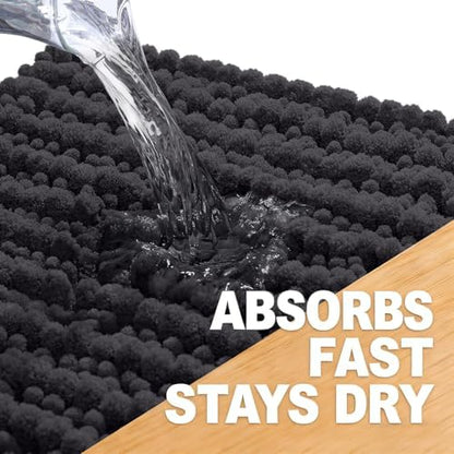 OLANLY Bathroom Runner Rugs 47x24, Thick Soft Absorbent Chenille Bath Rugs