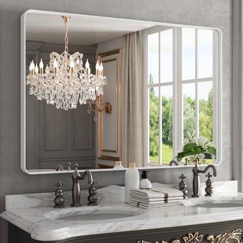 WEER White Bathroom Vanity Mirror 48x32 Inch